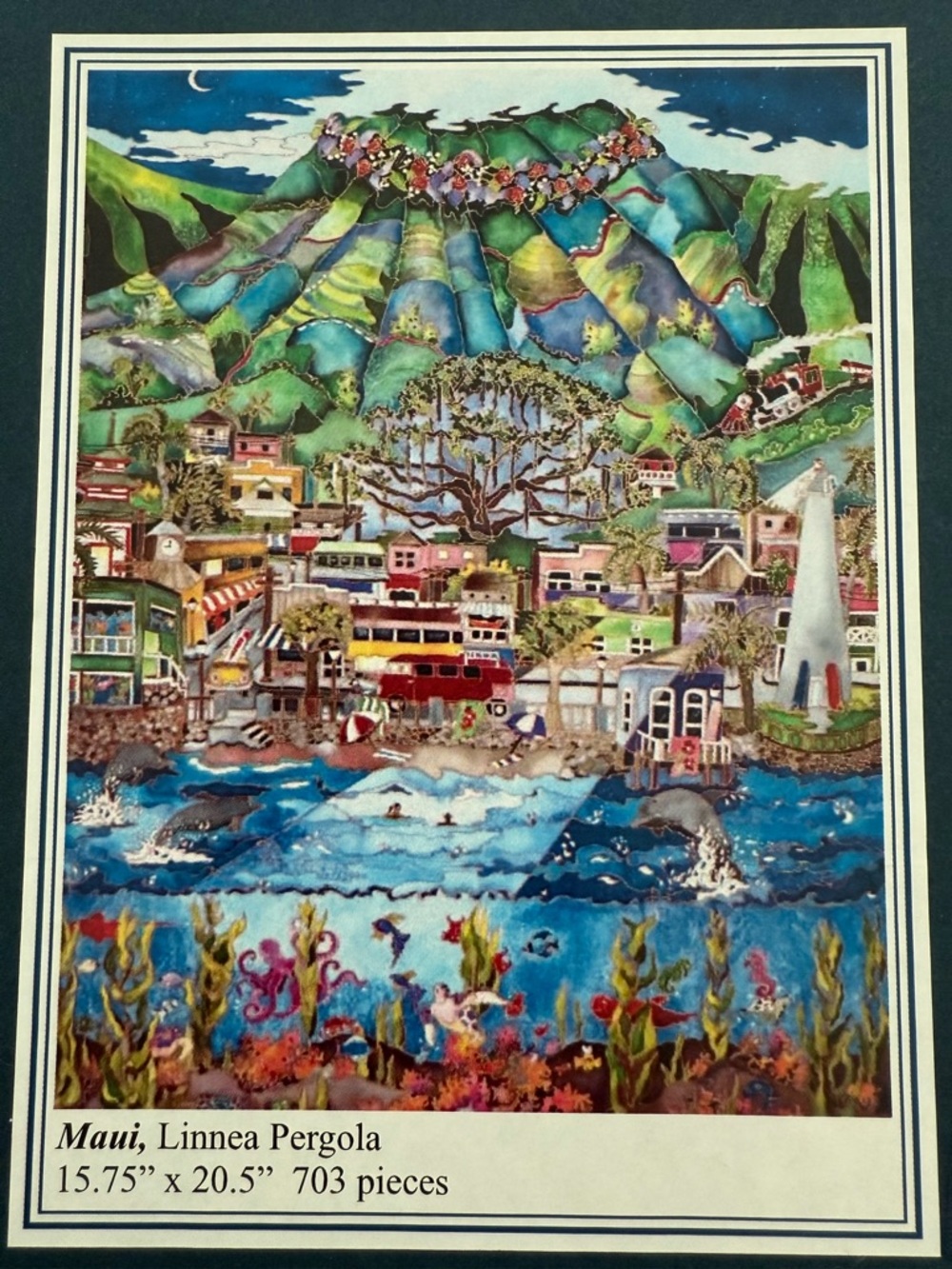 LIBERTY PUZZLES Maui Linnea Pergola Colorful Wooden Coastal Jigsaw